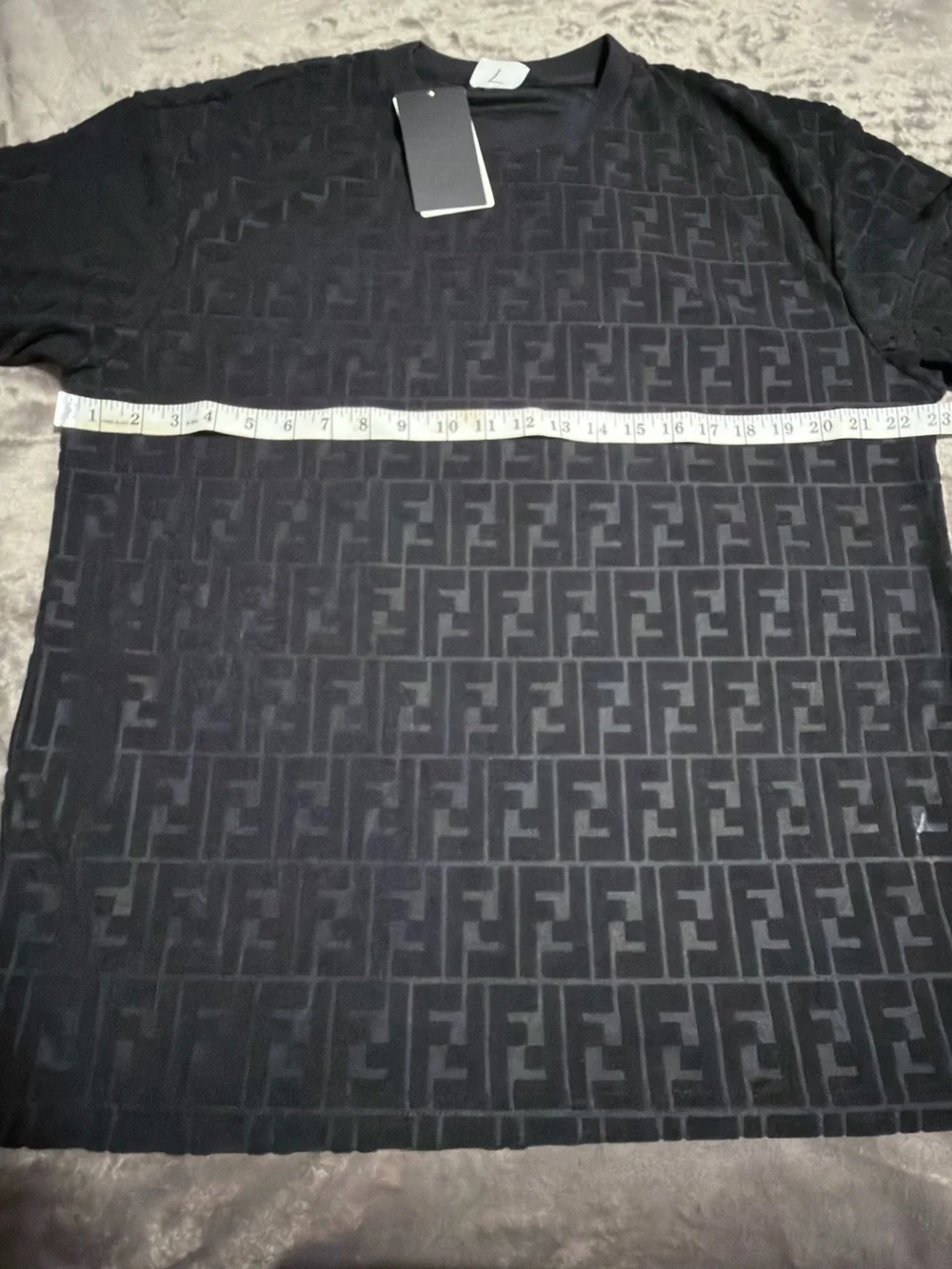 Men's Black Tonal FF  inspi Logo Crewneck Sweater